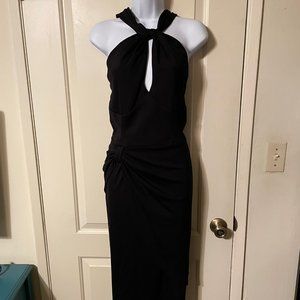 Black Golden Era Halter Neck W/Keyhole Wiggle Dress & Matching Bolero Size 2X